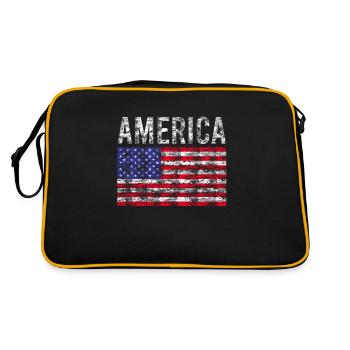 Amérique Drapeau Vintage - Sac Retro - noir/or - Dos