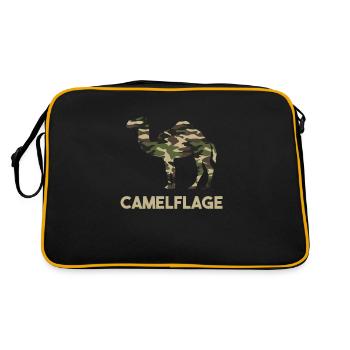 Camelflage, Funny Camel pun - Sac Retro - noir/or - Dos