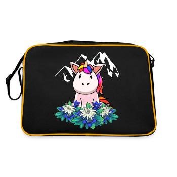 Licorne gentiane Edelweiss Alpes Suisse Autriche - Sac Retro - noir/or - Dos