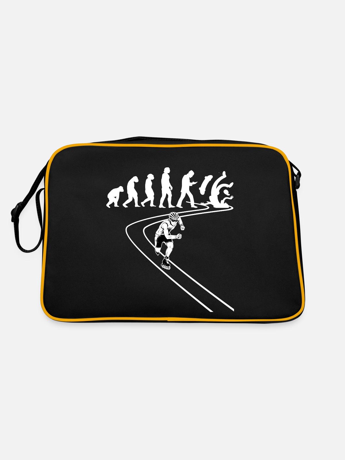 Inline-Skating Rollerskater Inline-Skater - Retro Tasche - Schwarz/Gold - Hinten