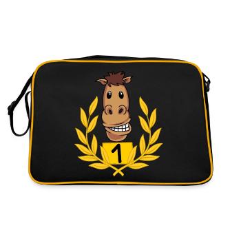 Horse Horses Placement Riders Ride Horse Fool - Retro Bag - black/gold - Back