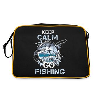 For the right angler - KEEP CALM AND GO FISHING - Retro Bag - black/gold - Back