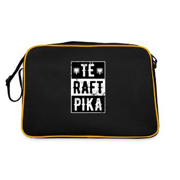Te Raft Pika Shqiptar Dhurat Albaner Albanien - Retro Tasche - Schwarz/Gold - Hinten
