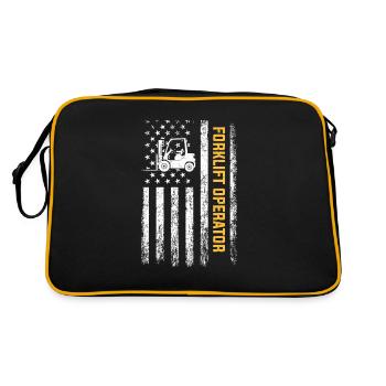 Forklift American forklift operator - Retro Tasche - Schwarz/Gold - Hinten