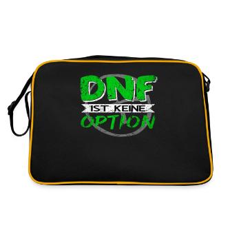 Lustiger Spruch DNF ist keine Option Geocaching - Retro Tasche - Schwarz/Gold - Hinten