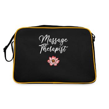 massage therapist, massage therapist - Retro Bag - black/gold - Back