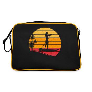 SUP Girl Sunset - Stand Up Paddle - Sac Retro - noir/or - Dos