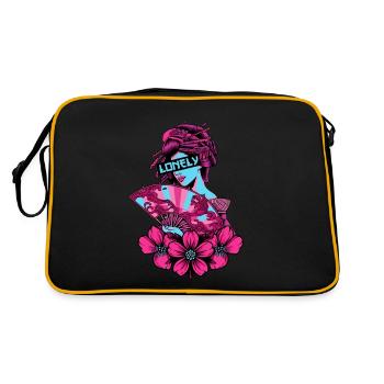 Geisha Lonely Soft Grunge Vaporwave Gift - Retro Bag - black/gold - Back