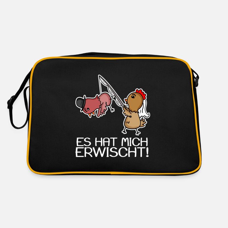 Es Hat Mich Erwischt! Junggesellenabschied - Retro Tasche - Schwarz/Gold