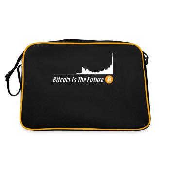 Bitcoin Price Bitcoin Is The Future Bitcoin Button - Retro Bag - black/gold - Back
