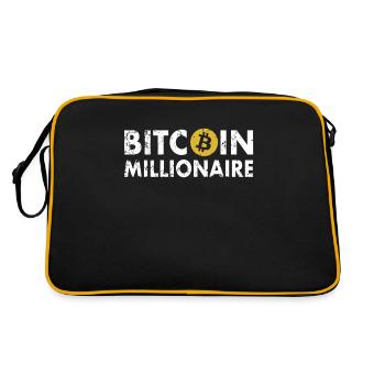 Bitcoin Millionaire Inscription - Bitcoin Bouton - Sac Retro - noir/or - Dos
