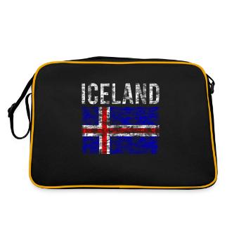 Drapeau de l’Islande Vintage - Sac Retro - noir/or - Dos