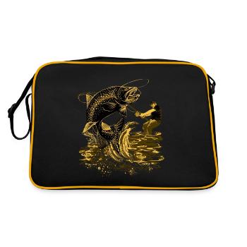 For the right angler - FISHING FIGHT - Retro Bag - black/gold - Back