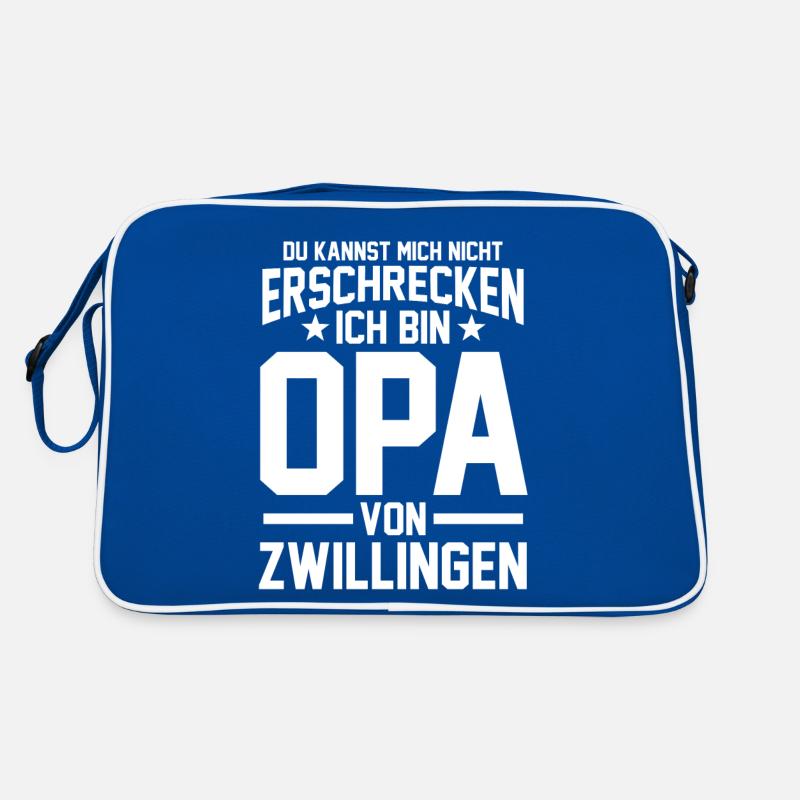 Zwillings Enkel Opa Großvater Retro Tasche