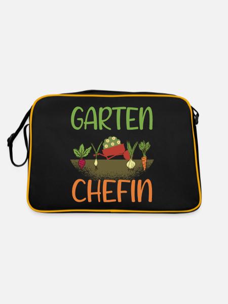 Garten Chefin - Retro Tasche - Schwarz/Gold - Hinten