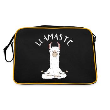 Lamaste - lustige Lama Alpaka-Liebhaber Geschenk - Retro Tasche - Schwarz/Gold - Hinten