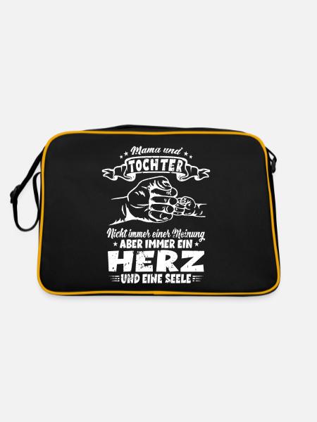 Mama und Tochter Beste Mutter Muttertag Geschenk - Retro Tasche - Schwarz/Gold - Hinten