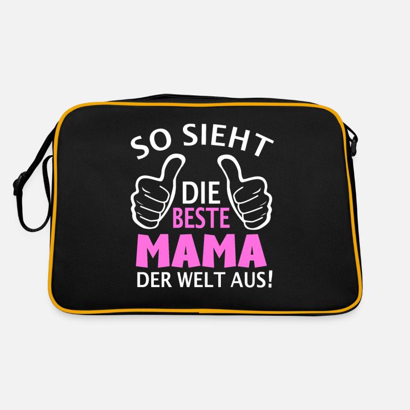 So sieht die Beste Mama der Welt aus - Muttertag - Retro Tasche - Schwarz/Gold