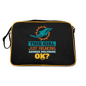 Fille aime les dauphins - Sac Retro - noir/or - Dos
