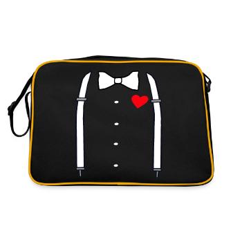 Bretelles et noeud papillon avec coeur JGA gratt - Sac Retro - noir/or - Dos