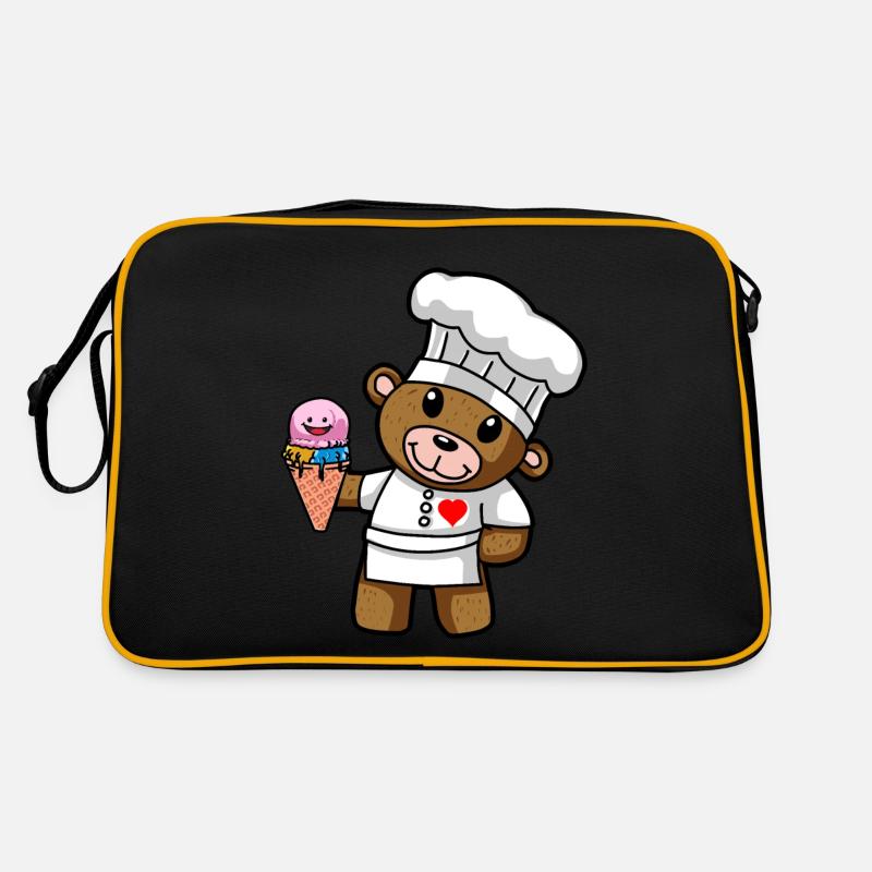 Teddy Eiscreme Konditor Süßigkeiten Eisdiele Kind Retro Tasche