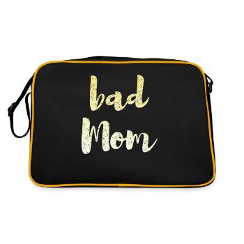 bad mom - Retro Tasche - Schwarz/Gold - Hinten