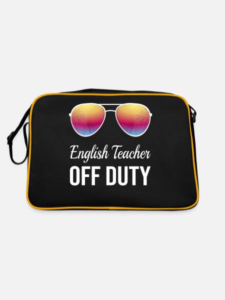 Anglais enseignant école pension cadeau - Sac Retro - noir/or - Dos