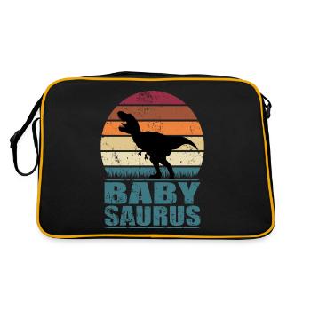 BabySaurus Dinosaur Offspring Baby Dino Birth - Retro Bag - black/gold - Back