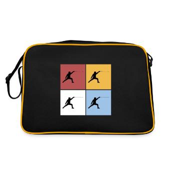 Escrime Carrés Vintage Sport Hobby - Sac Retro - noir/or - Dos