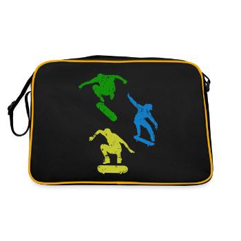 Skateboard Skateboarder Skater - Skatepark Skate - Retro Bag - black/gold - Back