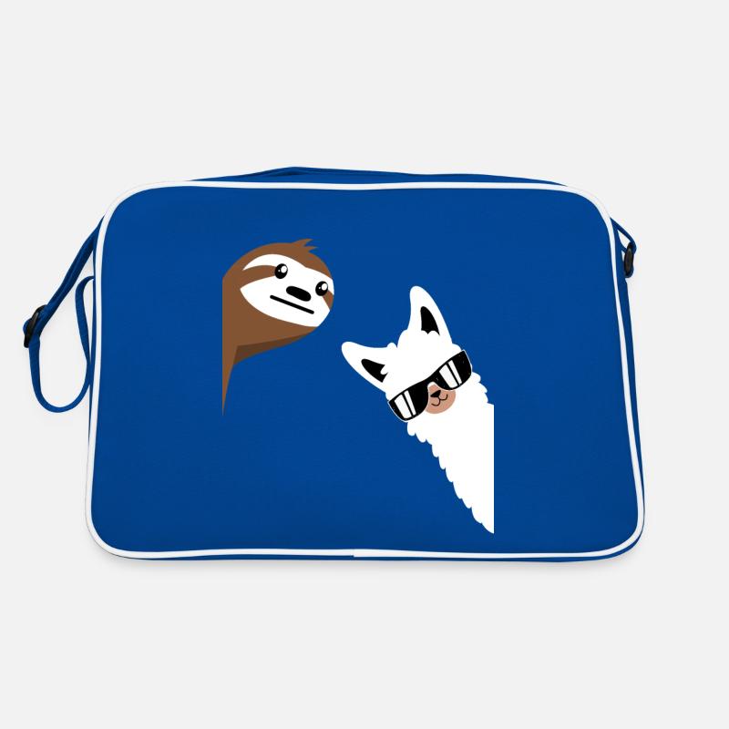 Alpaca sloth llama farm animals office job fun Retro Bag