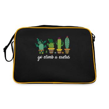 Cactus Plant Go Climb A Cactus - Retro Bag - black/gold - Back