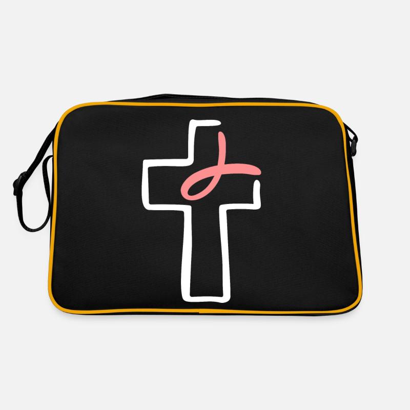 Glaube, LIebe Hoffnung Religion Weihnachtsgeschenk - Retro Tasche - Schwarz/Gold