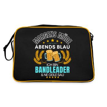 ICH BIN DER BANDLEADER DIE GEILE SAU! SÄNGER BAND - Retro Tasche - Schwarz/Gold - Hinten