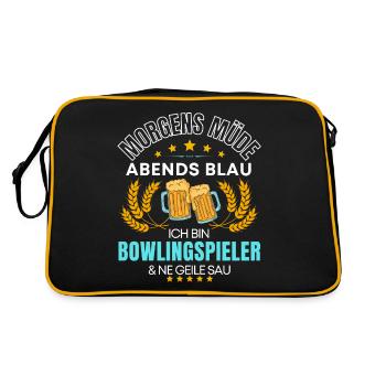 ICH BIN DER BOWLINGSPIELER DIE GEILE SAU! BOWLING - Retro Tasche - Schwarz/Gold - Hinten