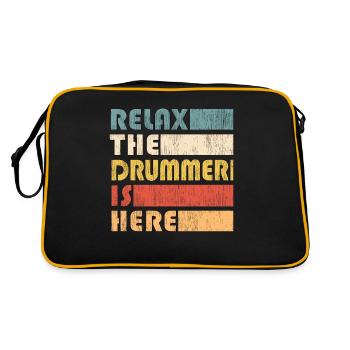 Relax Drummer batterie drumsticks drumset - Sac Retro - noir/or - Dos