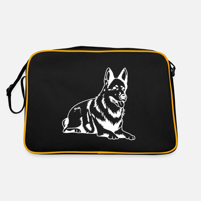 Schäferhund Silhouette Wachhund Diensthund Retro Tasche