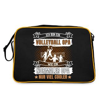 ICH BIN EIN VOLLEYBALL OPA! COOLES VOLLEYBALL OPI - Retro Tasche - Schwarz/Gold - Hinten