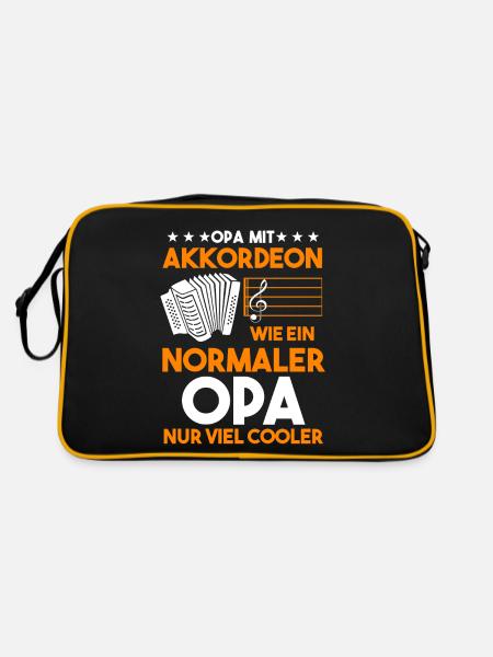 Akkordeon Opa Fisarmonica Großvater - Retro Tasche - Schwarz/Gold