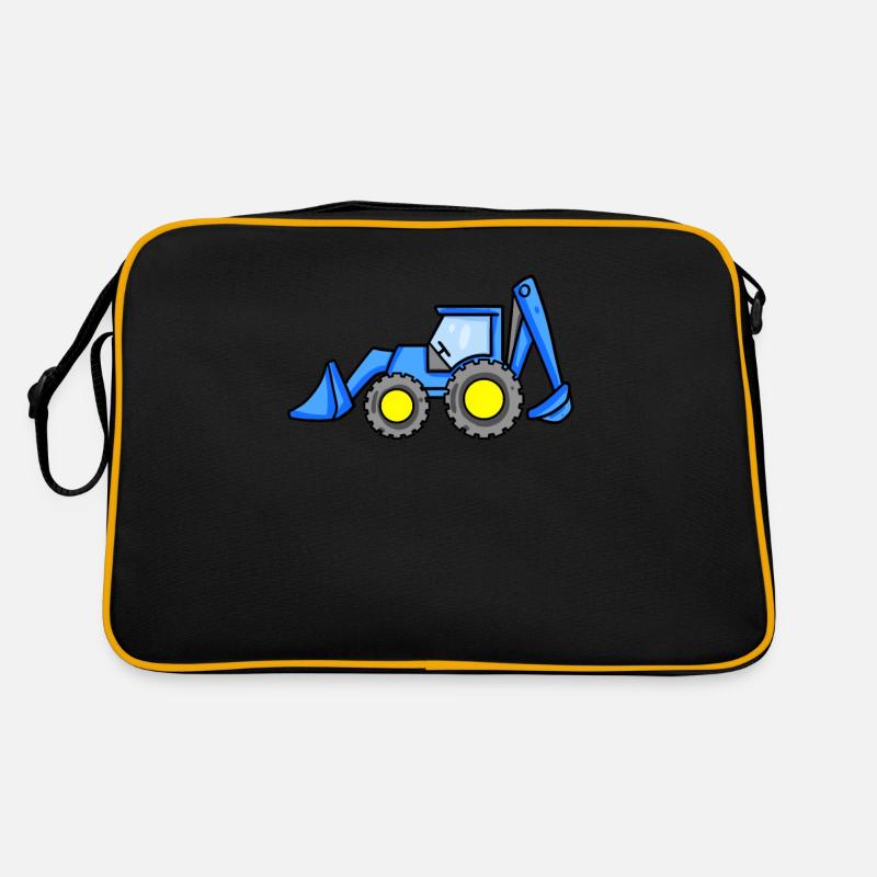 Excavator vehicle construction site Retro Bag