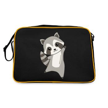 Waschbär süße Tiere Kinder Geschenkidee - Sac Retro - noir/or - Dos