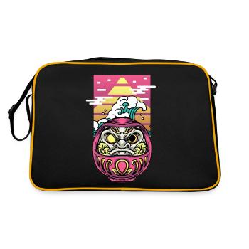 Poupée japonaise Daruma Kanagawa Japon Mont Fuji - Sac Retro - noir/or - Dos