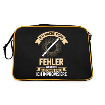 Blockflöte Flöte Orchester Musikverein - Retro Tasche - Schwarz/Gold - Hinten