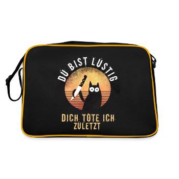 Du bist lustig dich töte ich zuletzt - Retro Tasche - Schwarz/Gold - Hinten