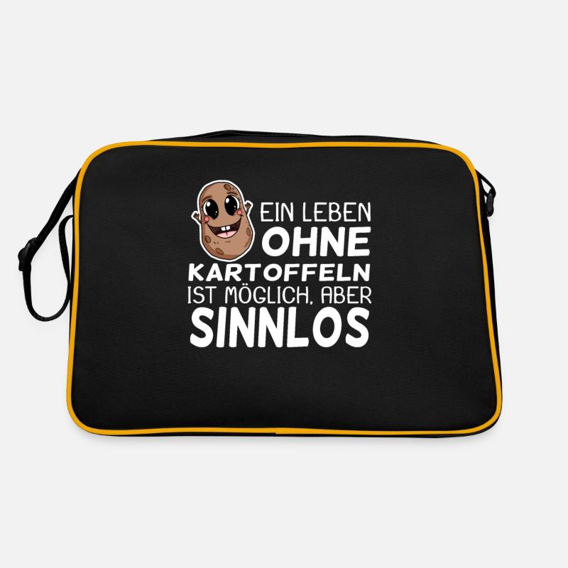 Kartoffel lustiger Spruch Retro Tasche