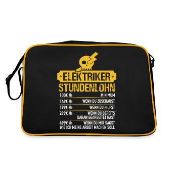 Electrician hourly wage - Retro Bag - black/gold - Back