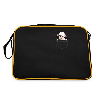 Lämmchen Lämmlein Baby Sheep little sheep - Retro Bag - black/gold - Back