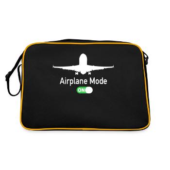 Airplane Mode On Flughafen Pilot Flugzeug Piloten - Retro Tasche - Schwarz/Gold - Hinten