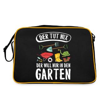Garten - Retro Tasche - Schwarz/Gold - Hinten