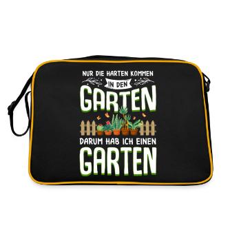 Garten - Retro Tasche - Schwarz/Gold - Hinten